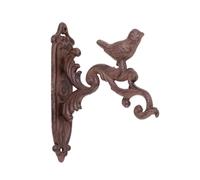 Hanging Basket Bracket Heavy Duty Outdoor Cast Iron Plant Hanger Hooks Brown Ornate Scrolled Bird Wall Mounted Vintage Style Garden Décor (1)
