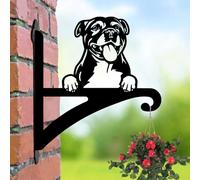 Hanging Basket Bracket Staffordshire Bull Terrier, Dog Lovers, Powder Coated Black, Heavy Duty