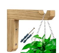 Hanging Basket Brackets - Wooden Plant Hanger Hook, Heavy Duty Hanging Bracket with Screw | L-Shaped Wall Hooks for Indoor Plants, Outdoor Flower Pots, Lanterns, Hangiing Basket, Wind Chime