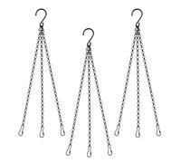 Hanging Basket Chains,3 Pack 3 Point Black Hanging Chain with Hooks Flower Pot Chains Heavy Duty Metal Chain for Bird Feeders, Wind Chimes, Lanterns, Planters, Decorative Ornaments
