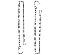 Hanging Basket Chains,Replacement Metal Chains For Hanging Basket Chains Heavy Duty Black Strong,Planter Chains Set With Clip&Hook 2pcs 19.7inch,Flower Basket Hanging Chain Diy For Outdoor Bird Feeder