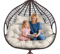 Hanging Basket Chair Cush, 59x43/67x47 Replacement for 2-Person Wicker Rattan Swing, Washable, Sun-Resint, table Hammock Pillow for Outdoor Relaxat