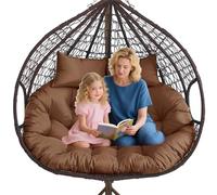 Hanging Basket Chair Cush, 59x43 & 67x47 Swing Replacement for 2-Person Wicker Rattan Hammock, Waterproof, Washable, Sun-Resint Outdoor t