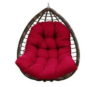 Hanging Basket Chair Cushion Waterproof Swing Hanging Basket Cushion Thickened Soft Egg Chair Pad Garden Indoor Outdoor Patio Seat for Rattan(Wine red)