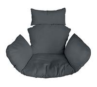 Hanging Basket Chair Cushions, Hanging Outdoor Cocoon Egg Hammock Chair Pads with Head Pillow, Removable Cover, for Patio Garden, Graphite [114]