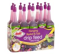 Hanging Basket Drip Feed Plant Food Pack of 10 Pre-Filled Liquid Fertilizer Feeder Tubes Slow Release Plant Food for Indoor & Outdoor Plants, Flowers, Houseplants & Containers