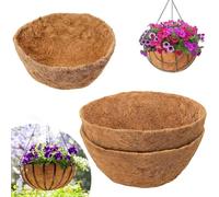 Hanging Basket Liner,2PACK 10/12/14IN Natural Round Coconut Fiber Replacement Liners, Natural Coco Fiber Liners for Round and Trough Hanging Baskets,for Wire Baskets and Flowers Outdoor Garden Decor