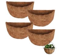 Hanging Basket Liner 4 Pcs Half Moon Hanging Basket Liners For Wall Planters Planter Baskets Liners Wall Baskets Half Round Plant Pot Coco Liner For Plants Walls, Garden Flower Pots