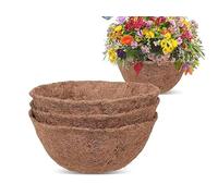 Hanging Basket Liner, Natural Round Coconut Fiber Replacement Liners, Natural Coco Fiber Liners for Round and Trough Hanging Baskets, for Indoor Outdoor Garden Porch & Balcony Planter (3PCS, 12")