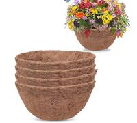 Hanging Basket Liner, Round Natural Coco Fiber Liners for Hanging Baskets, Plant Pot Liner Replacement Liners for Hanging Basket Flowers, Garden Flower Pots in the Balcony/Garden/Porch (4, 10 inch)