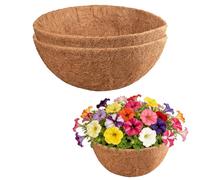 Hanging Basket Liners, Natural Coco Liners for Planters, Coconut Replacement Liners for Hanging Basket, Wall Mounted Coconut Fibers Planter Liner for Garden Flower and Plant Pots (2 Pack, 16 Inch)