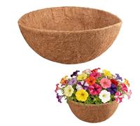 Hanging Basket Liners, Natural Coco Liners for Planters, Coconut Replacement Liners for Hanging Basket, Wall Mounted Coconut Fibers Planter Liner for Garden Flower and Plant Pots (1 Pack, 16 Inch)