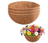 Hanging Basket Liners, Natural Coco Liners for Planters, Coconut Replacement Liners for Hanging Basket, Wall Mounted Coconut Fibers Planter Liner for Garden Flower and Plant Pots (3 Pack, 14 Inch)