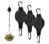 Hanging Basket Pulley, Plant Hangers Outdoor, Adjustable Retractable Heavy Duty Plant Hanger Hook, Adjustable Pull Down Gravity Hook, for Hanging Plants Easy Watering & Maintenance (3pcs)