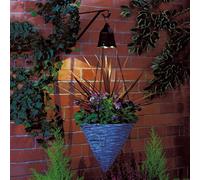 Hanging Basket With Solar-Powered Spotlights, Weather-Resistant Garden Planter With Chain