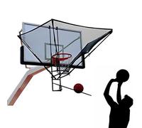 Hanging Basketball Rebounder Attachment, Foldable Basketball Shot Returner Net System For Hoop, Metal Rotating Return Chute