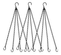 Hanging Baskets Chains 23 Inches 4 Leads Hanging Chains Flower Pot Hanger Replacement Plant Hangers for Planters and Lanterns, 3 Sets (Black)