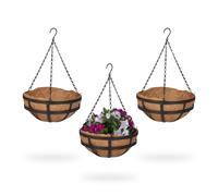 Hanging baskets Outdoor Planters 3 Pieces 10 kg max Hanging Plant Pots Set of 3