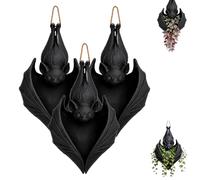Hanging Bat Planter Pot, Gothic Hanging Planters for Indoor Plants, Halloween Hanging Planter Wall Decor, 3D-Printed Bat Hanger Holder for Succulents Vines, Halloween Decor，3PC