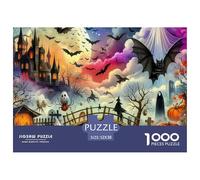 Hanging Bat Under Autumn Leaves Moon Securely Fitted Pieces Suitable for Long Hour Relaxation, Brain Training And Personal Leisure Time 52x38cm/1000pcs