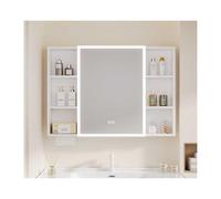 Hanging Bathroom Cabinet with Mirror Aluminum Alloy One-Button Defog Multi-Scene Use 80x68cm (34.5x26.7in) - Stylish Storage Solution for Modern Bathrooms