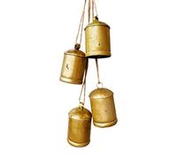 Hanging Bells - Vintage Indian Tin Bells | Rustic Iron Cow Bells | Cow Bells | Vintage Cow Bell Metal Bells For Crafts Sheep Bells With Jute Rope Classic Antique Bell Rustic Wreath Ornament Bells