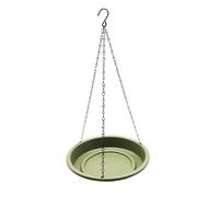 Hanging Bird Bath And Feeder for Garden, with Metal Hooks, Birdbath Bowl Water Dish Plastic (25cmx40cm,Green)