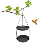 Hanging Bird Bath, Bird Feeder, Two-Level Design, for Birds, Birds, Feeder for Year-Round Bird Bath, Hanging Bird Feeder for Outdoor Garden Decoration, Grey
