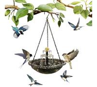 Hanging Bird Bath Bowl,Solar Cascade Bird Bath Fountain With Solar Pump, Hanging Outdoor Water Feature, For Garden, Patio, Decor