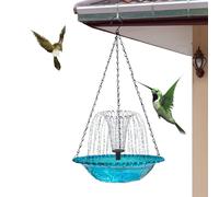 Hanging Bird Bath Bowl With Solar Fountain, Solar Powered Water Fountains, Elegant Bath Bowl Design - Outdoor Birdbath Bird Feeder for Balcony Garden Yard