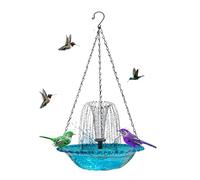Hanging Bird Bath Fountains Solar Powered - Hanging Bird Bath Bowl & Solar Powered Water Fountain Combo Set, Hanging Bird Feeder Tray for Outdoor Garden Backyard Patio Lawn