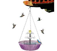 Hanging Bird Bath Fountains Solar Powered, Hanging Bird Baths Bowl Solar Powered Water Fountain Combo Set, Balcony Birds Bath, Water Feature For Birds, Outdoor, Metal, 24x6.5cm