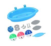 Hanging Bird Bath Shower Tub with Mirrored and Bells Indoor Birdbaths Bowl for Small Birds Parrots Budgies