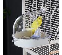 Hanging Bird Bath with Feeder for Cage, Multifunction Parrot Bath/Bowl/House, Bird Cage Accessories Suitable for Small to Medium Birds, Like Lovebirds, Finches, Parakeets (A1)