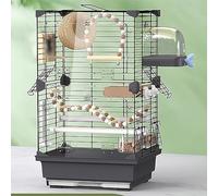 Hanging Bird Cage, Cockatiel Cage Can Be Divided Into Areas, Left and Right Ports, Canary Cage for Bedroom, Living Room, Balcony(Black)
