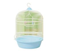 Hanging Bird Cage Round Bird Aviary Metal Birdcage with Wire Flight Cage Lightweight Parrot Cage Ventilation Safe Parrots House(Blu)