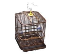 Hanging Bird Cage Square Bird Aviary Bamboo Birdcage Spacious Bird Villa Portable Travel Cage with Lock and Hook Flight Cage