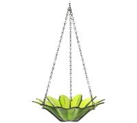 Hanging Bird Feeder, 203x375mm Daisy Design Portable Modern Art Blue Green Transparent Sturdy Outdoor Decor for Garden Patio(Green)