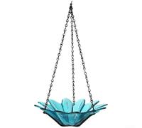 Hanging Bird Feeder, 203x375mm Daisy Design Portable Modern Art Blue Green Transparent Sturdy Outdoor Decor for Garden Patio(Blue)