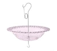 Hanging Bird Feeder and Bath for combo for Garden Birds - Weatherproof Plastic Wild Bird Feeding Station with Dual Ports - Grey 23x24cm(Purple)