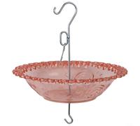 Hanging Bird Feeder and Bath Plastic 23cm Weatherproof(Red)