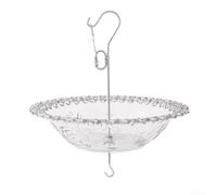 Hanging Bird Feeder Bath Plastic Weatherproof Grey(Grey)