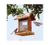 Hanging Bird Feeder Bird feeder, solid wood outdoor bird, gardening ornament, villa courtyard guide