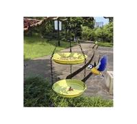 Hanging Bird Feeder Double Layer Bird Feeder, Outdoor Hanging, Water Feeding Dual-use Tree Garden Balcony(Yellow)