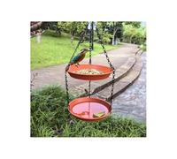 Hanging Bird Feeder Double Layer Bird Feeder, Outdoor Hanging, Water Feeding Dual-use Tree Garden Balcony(Red)