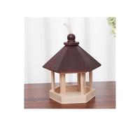Hanging Bird Feeder Outdoor Balcony Hanging Bird Watching Solid Wood Feeders, Courtyard, Parrots, Pets(Bruin)