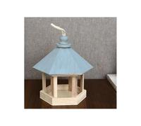 Hanging Bird Feeder Outdoor Balcony Hanging Bird Watching Solid Wood Feeders, Courtyard, Parrots, Pets(Blue)