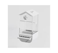 Hanging Bird Feeder Parrot Automatic Feeder, Birdcage, Food Box, Bird Can, Pigeon, Supplies and Utensils(White)