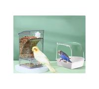 Hanging Bird Feeder Parrot Automatic Feeder, Husk Separation, Bird Shower Room(Clear)