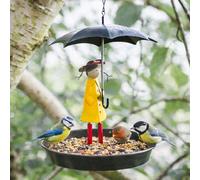 Hanging Bird Feeding Station Girl Umbrella Garden Decor Wild Bird Bath Feeder